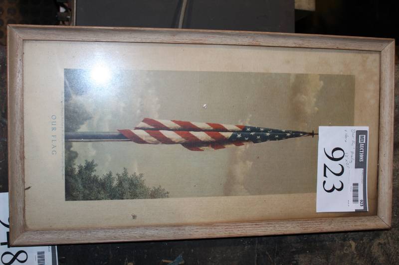 lot 923 image: Our Flag Framed Matted Wall Art