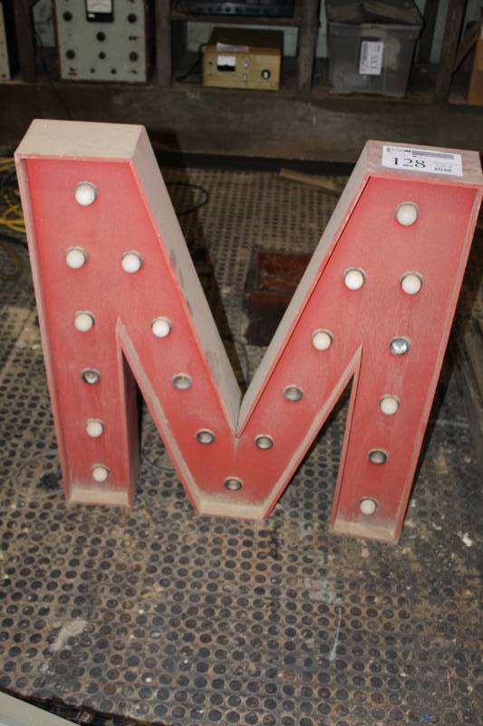 lot 128 image: Lighted M Light Fixture