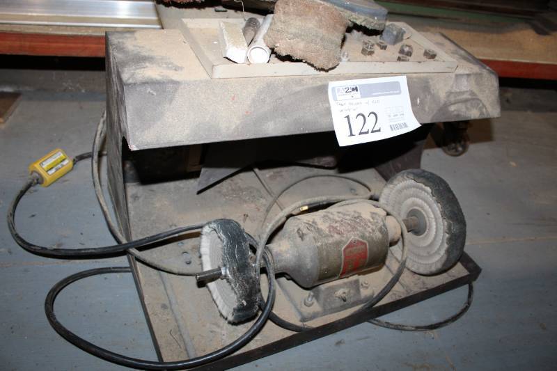 lot 122 image: Dual-Wheel Table Grinder w Hood