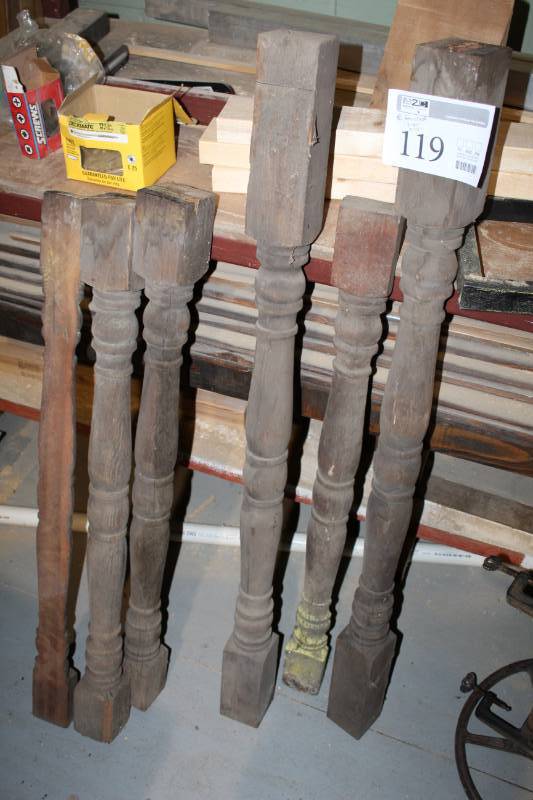 lot 119 image: Lot of (5) Wood Banisters