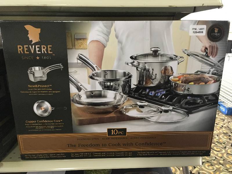 Revere 10PC Cookware, Retail $99.99
