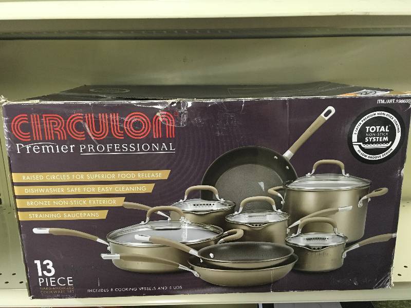 Circulon 13-PC Hard Anodized Cookware, Retail $199.99