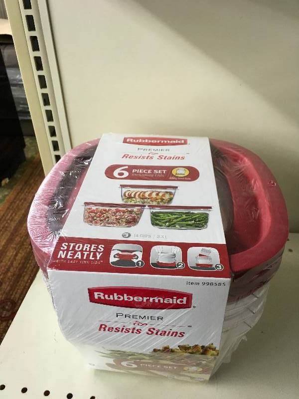 Rubbermaid 6PC Food Storage Set, Retail $15.99