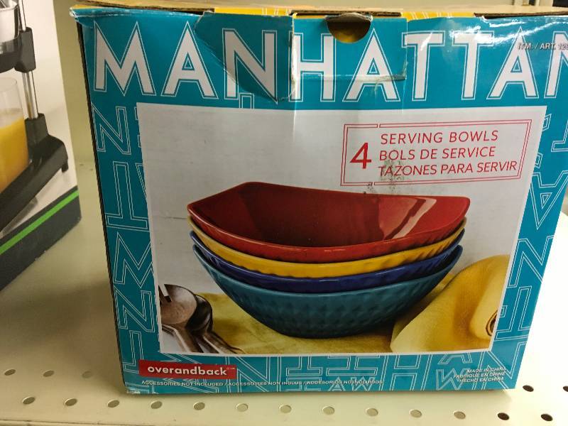 Over & Back Manhattan 3PC Bowl Set, Retail $14.99