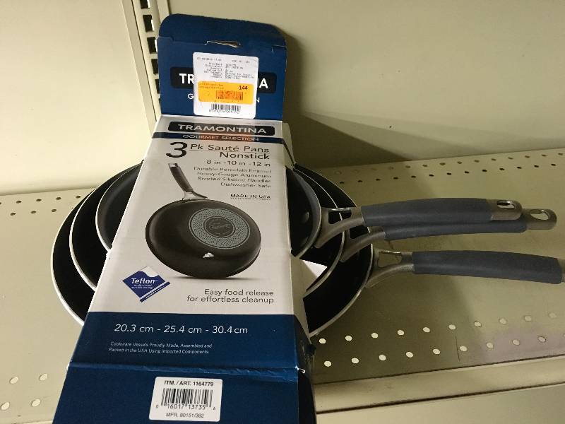 Tramontina 3PC Saute Pans, Retail $27.99