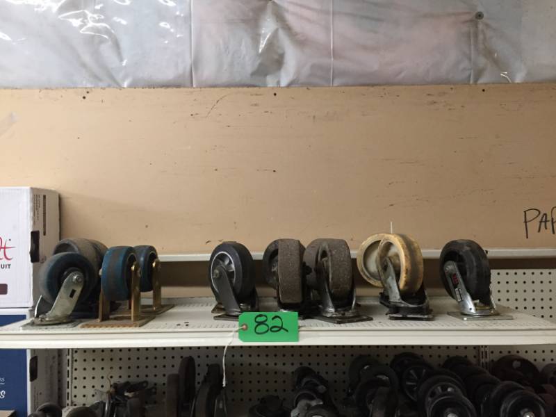 lot 82 image: Shelf of wheels