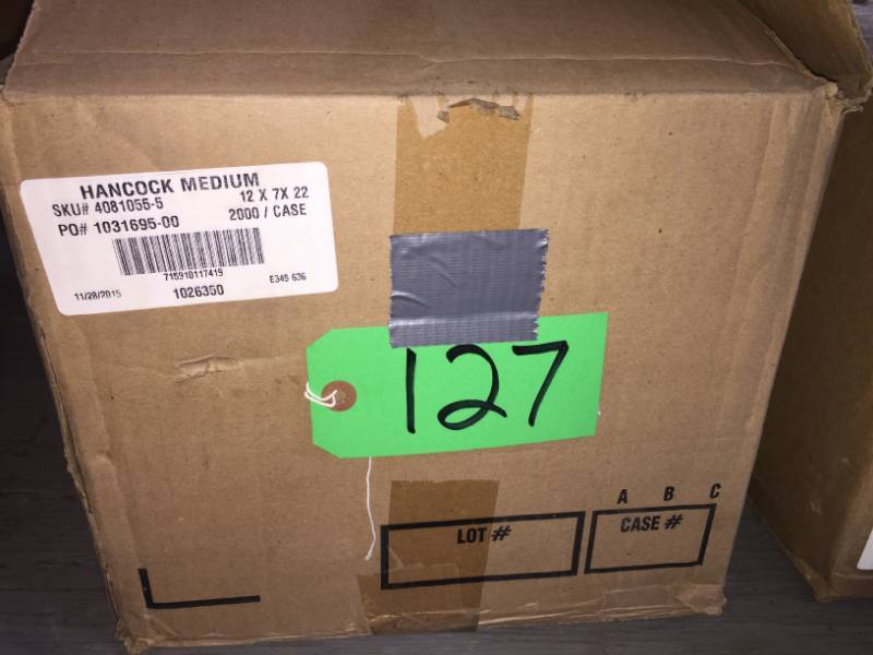 lot 127 image: 1 case of 2000 plastic bags