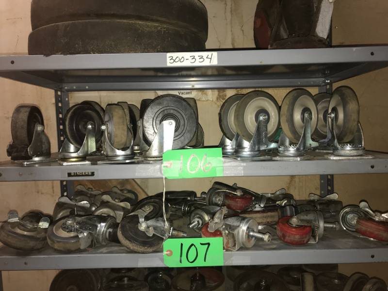 lot 106 image: Shelf of wheels