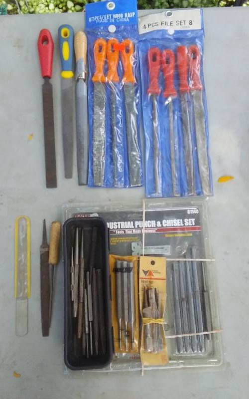 lot 20 image: Lot Of Assorted Chisels, Punches, Files & Rasps