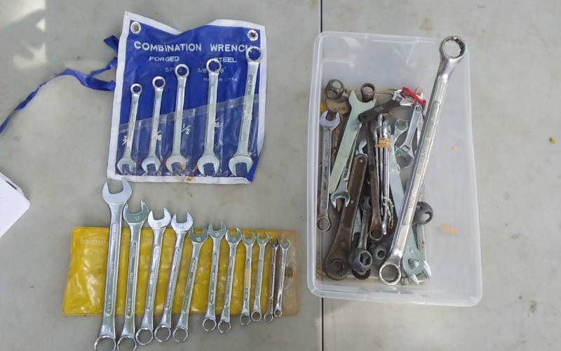 lot 21 image: S&K Metric Wrench Set, 5-Piece SAE Wrench Set, Other Assorted Wrenches