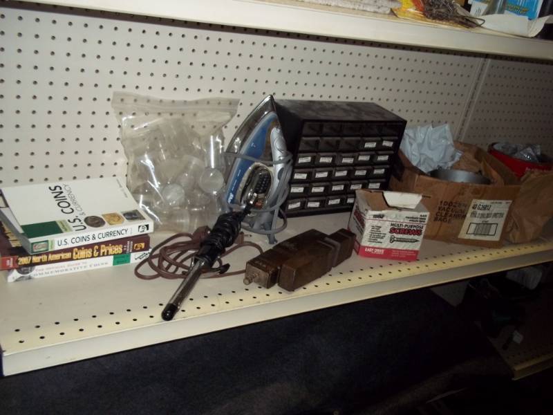 lot 118 image: Assorted lot with Coin Books, Parts Bin, and Hardware