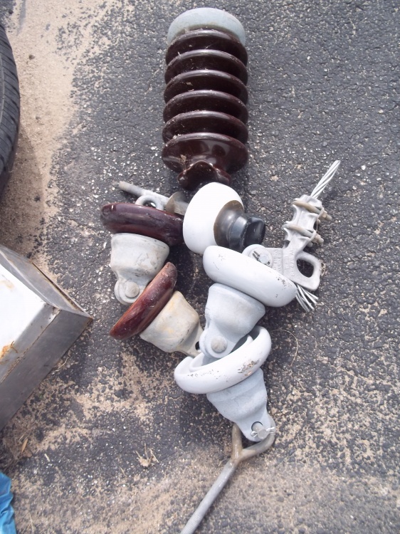 lot 147 image: Vintage Electrical Pole Insulators