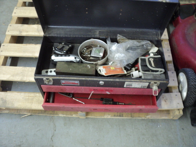 metal tool box with 2 drawers and m...