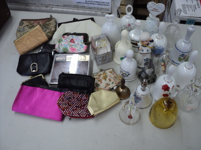 Bell collection and coins purses an...