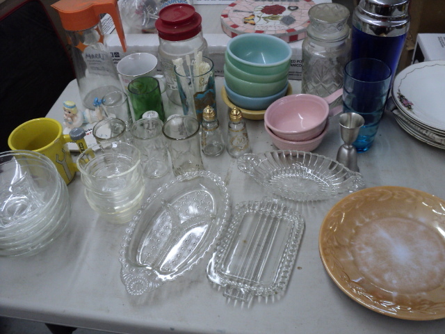 assortment of glassware and collect...