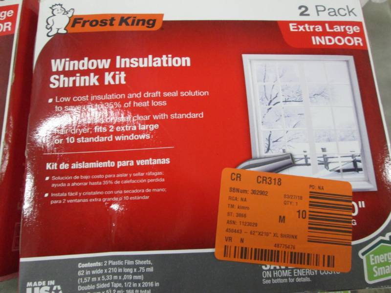 lot 144 image: Lot of 8 Frost King EO 62 in. x 21...