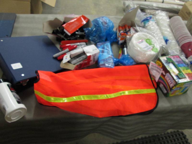 lot 18 image: Safety Vest, Sidewalk Chalk, Glue S...