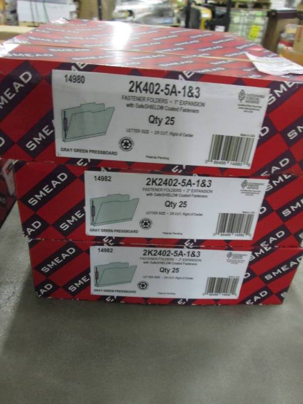 lot 22 image: 3 Boxes of Smead Fastener Folders -...