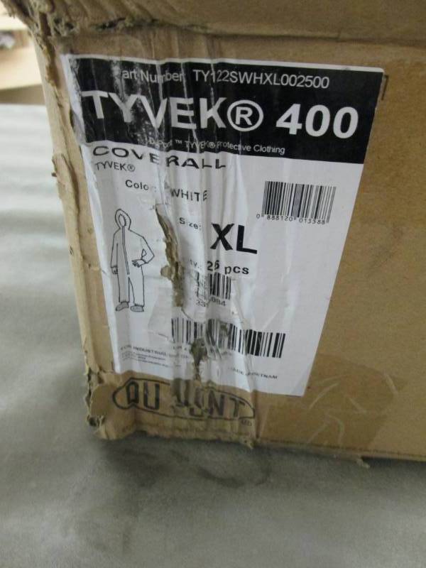 lot 36 image: Tyvek Elastic Cuff hooded Coveralls...