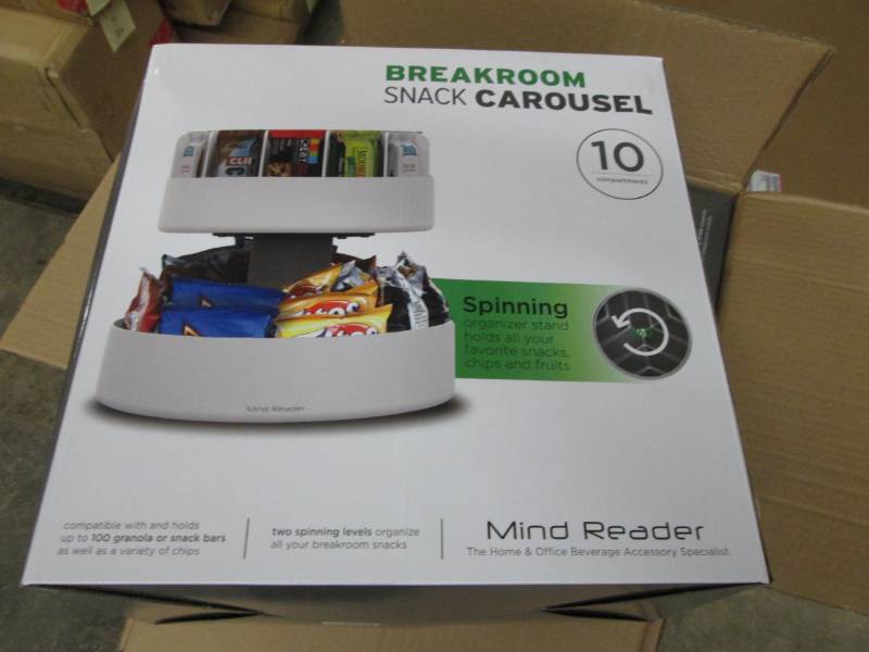 lot 89 image: MindReader Lazy Suzan 2 Tiered Whit...