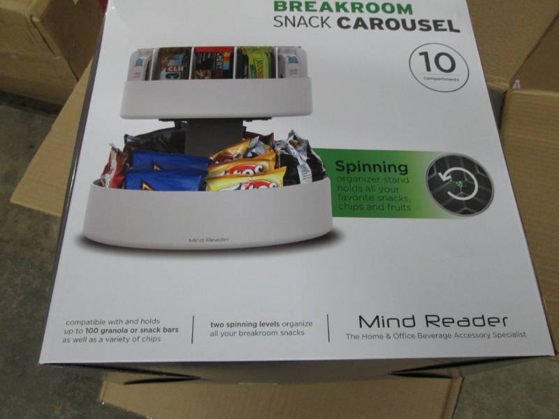 lot 90 image: MindReader Lazy Suzan 2 Tiered Whit...