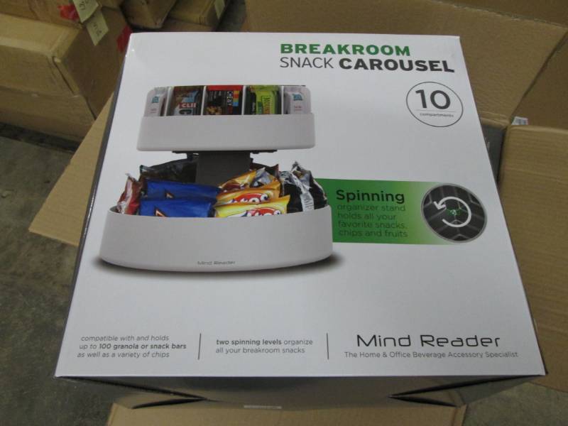 lot 91 image: MindReader Lazy Suzan 2 Tiered Whit...