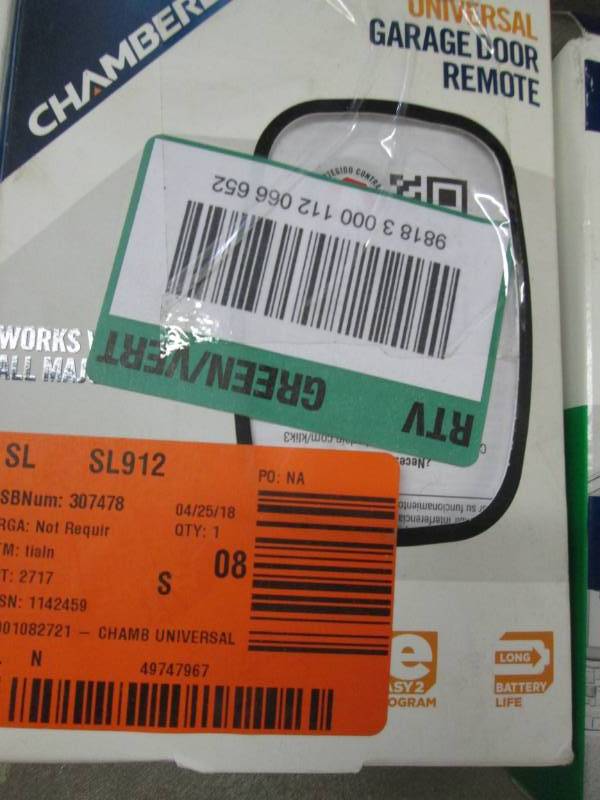 lot 159 image: Chamberlain Universal Remote Garage...