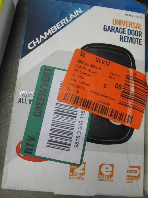 lot 160 image: Chamberlain Universal Remote Garage...