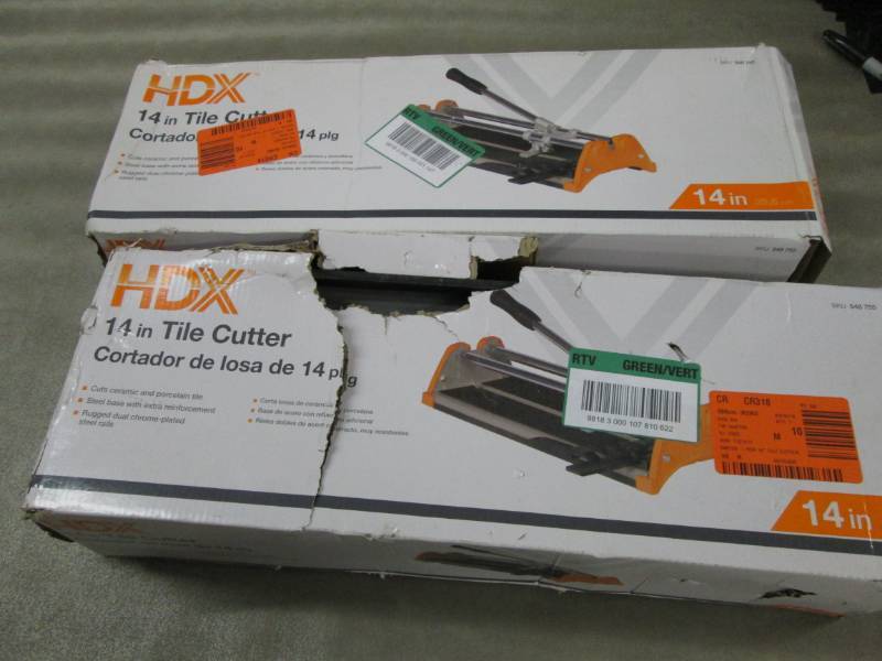 lot 172 image: Lot of 2 HDX 14 inch Tile Cutters...
