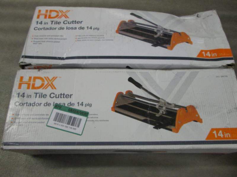 lot 173 image: Lot of 2 HDX 14 inch Tile Cutters...