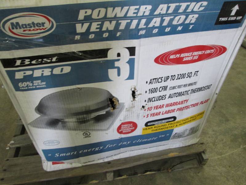 lot 243 image: Masterflow 1600 CFM Roof Mount Powe...
