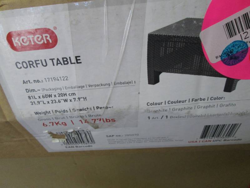 lot 247 image: Keter Corfu Charcoal All Weather Pa...