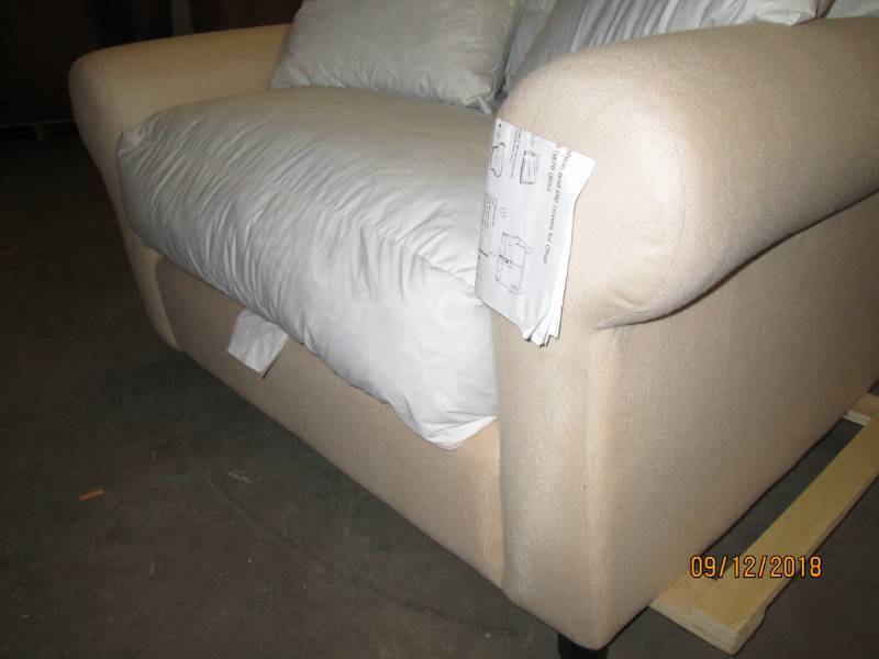 lot 263 image: Oversized chair from JC Penney, comfortable down filled cushion, no slip cover