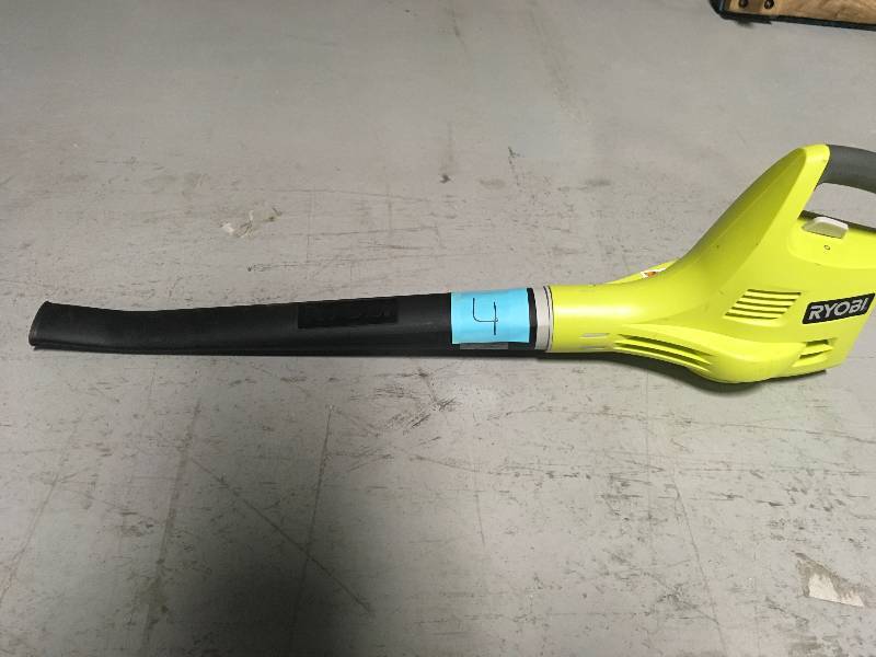 lot 4 image: RYOBI Reconditioned ONE 120 MPH 120 CFM 18-Volt Lithium-Ion Cordless Leaf BlowerSweeper Included in working conditions Tool ONLY