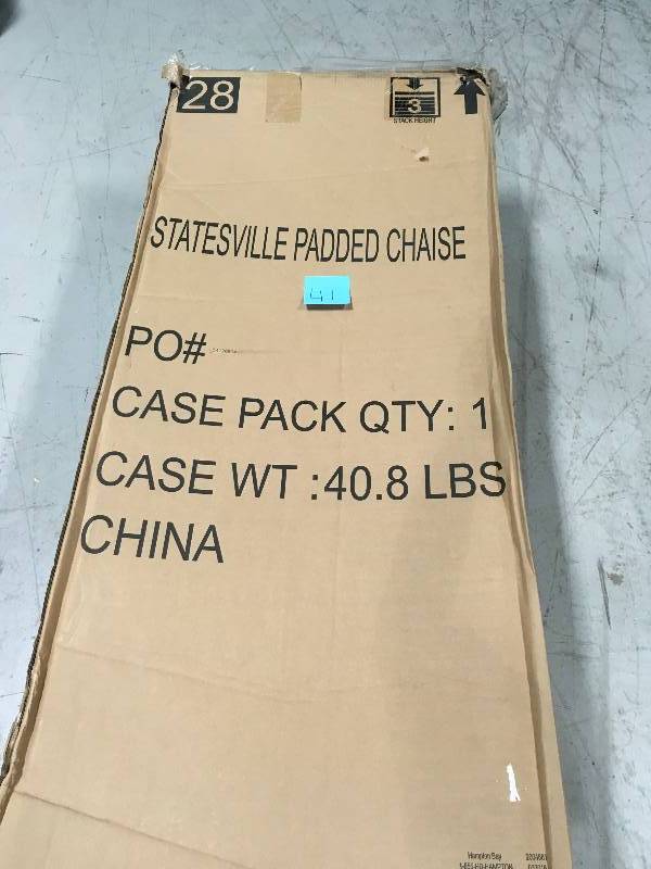 lot 41 image: Hampton Bay Statesville Padded Patio Chaise Lounge in good Condition