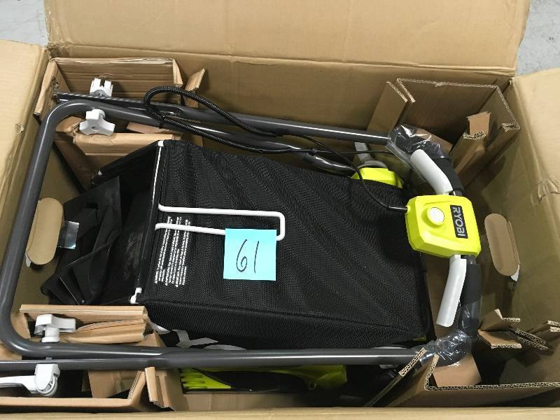 lot 61 image: RYOBI 16 in. 40-Volt Lithium-Ion Cordless Battery Walk Behind Push Lawn Mower - BatteryCharger Not Included in working conditions