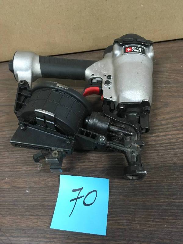 lot 70 image: Porter Cable 15 Degree 1-34 in. Coil Roofing Nailer used in working condition