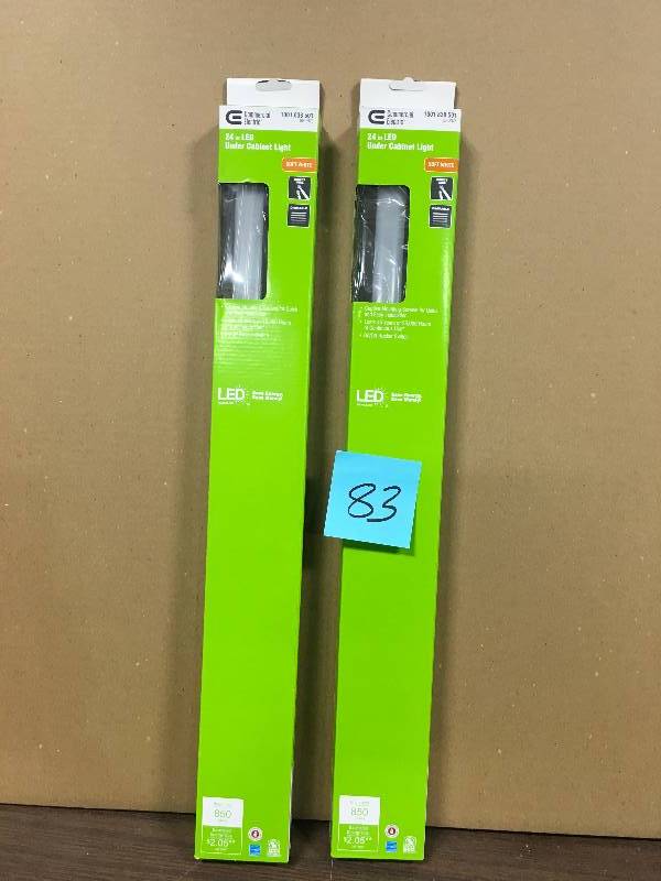 lot 83 image: Lot of 2 Commercial Electric 24 in LED under the cabinet lights