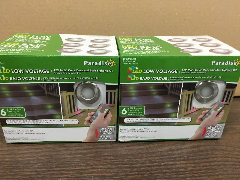 lot 88 image: Paradise by Sterno Home Low Voltage Color Changing LED Deck Light Kit (Remote Control, 6W Transformer, Connectors New