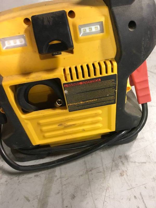 lot 96 image: DeWalt 1400 Peak AMP Jump Starter with Compressor used in working condition