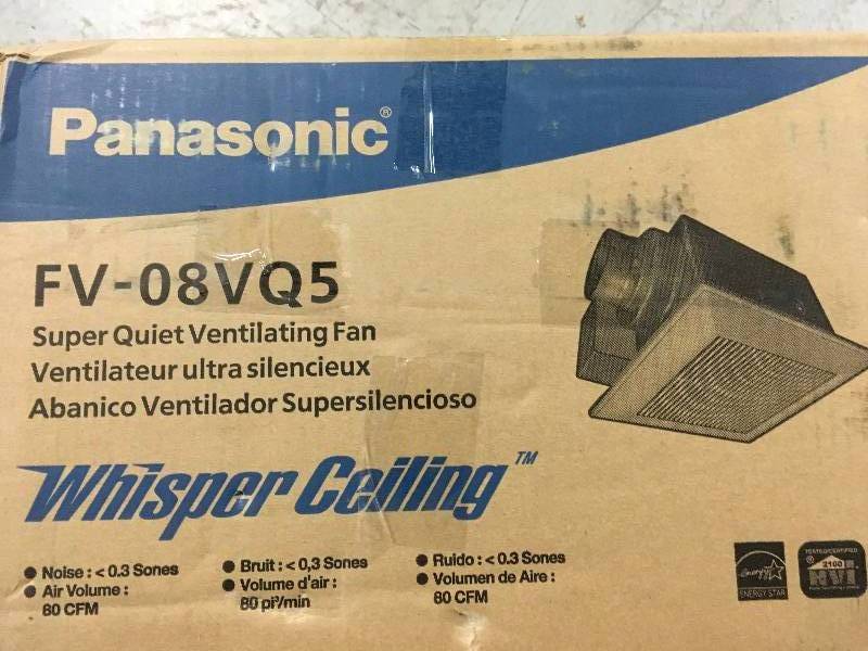 lot 115 image: Panasonic WhisperCeiling 80 CFM Ceiling Exhaust Bath Fan, ENERGY STAR in Good Condition
