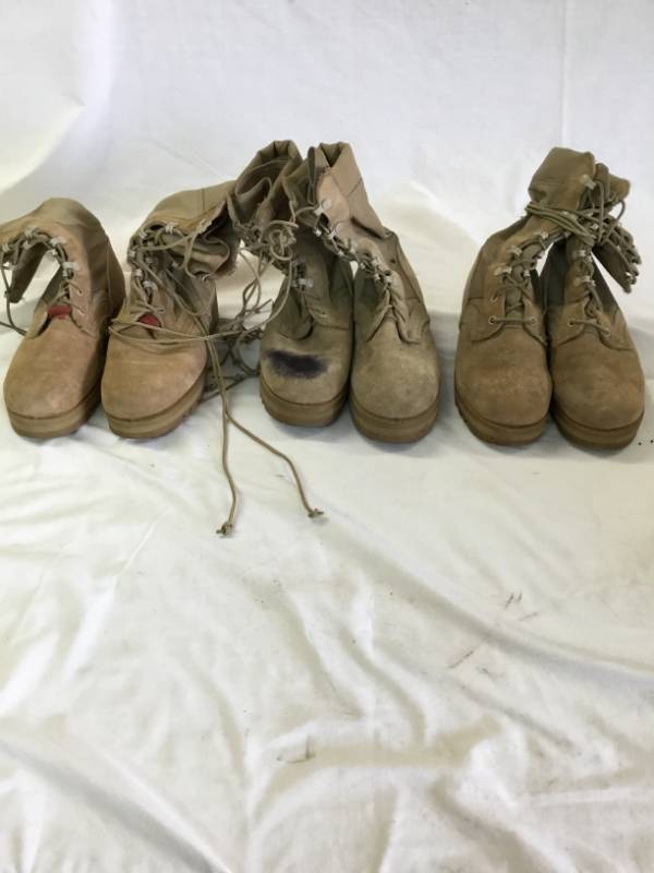 lot 30 image: 3 Pairs of Female Combat Boots size 9 - Vibram