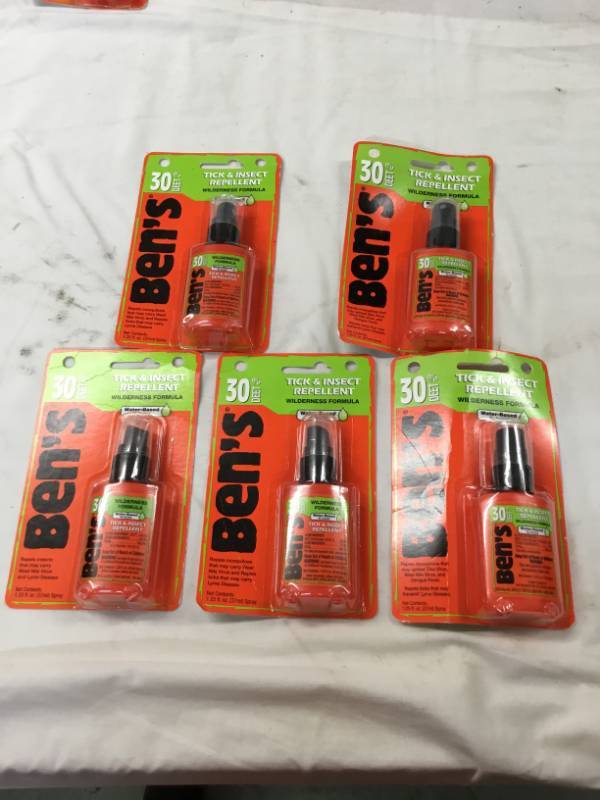 lot 71 image: 5 x 30% Deet Bens tick and insect (mosquitoes) repellent  Wilderness formula