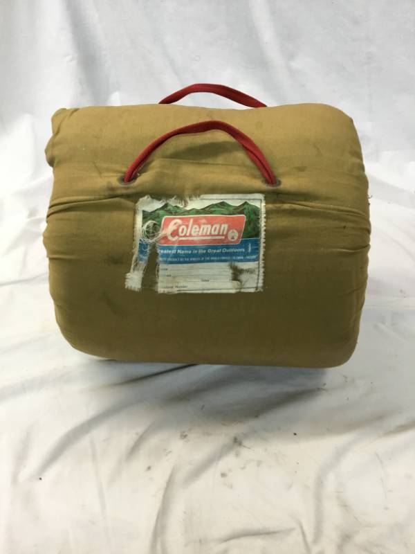lot 87 image: Vintage Coleman Single person Sleeping bag - Used