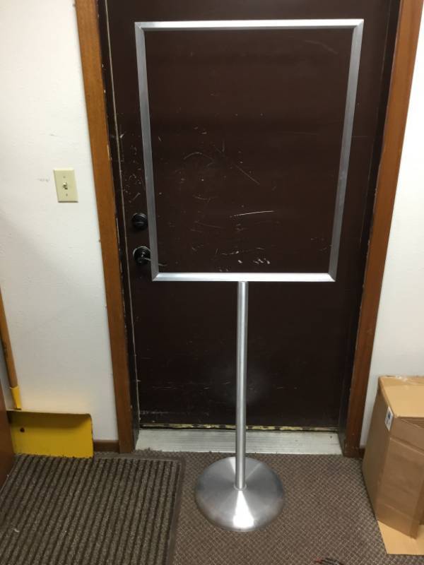 lot 90 image: Display Signs - 65.5 inches tall, Square part is 23 X 29 Inches