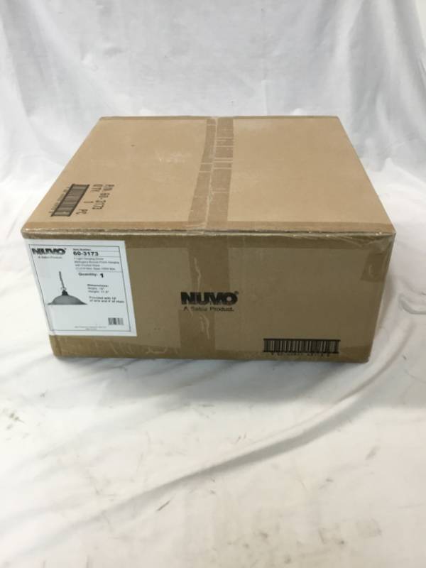 lot 138 image: Nuvo Light - Satco Products - Mahogany Brown Finished Hanging with Frosted Glass