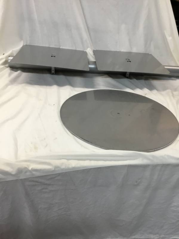 lot 142 image: 6 foot Metal Sign -  - 2    17 X 17 inch sign placements - Missing bottom screw