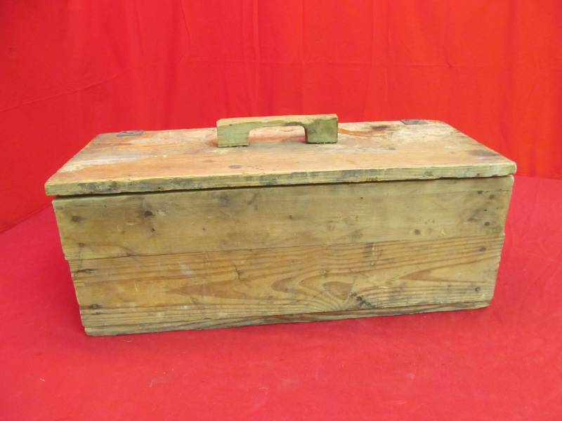 lot 45 image: vintage wood tool box