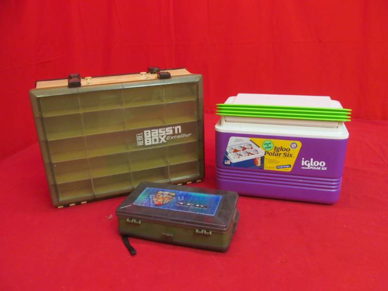 lot 96 image: cooler,tackle boxes