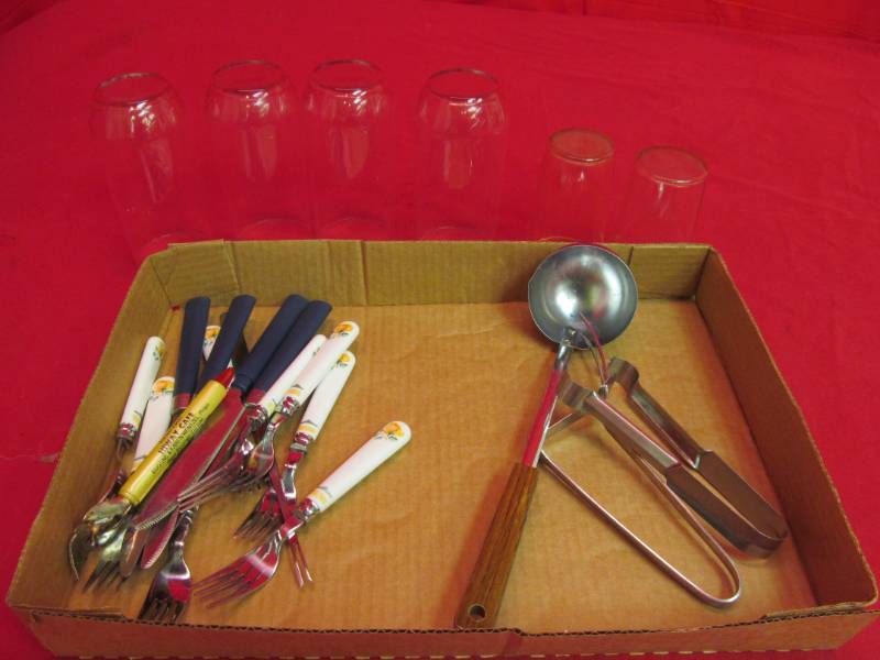 lot 104 image: beveridge glasses,kitchen utinsils